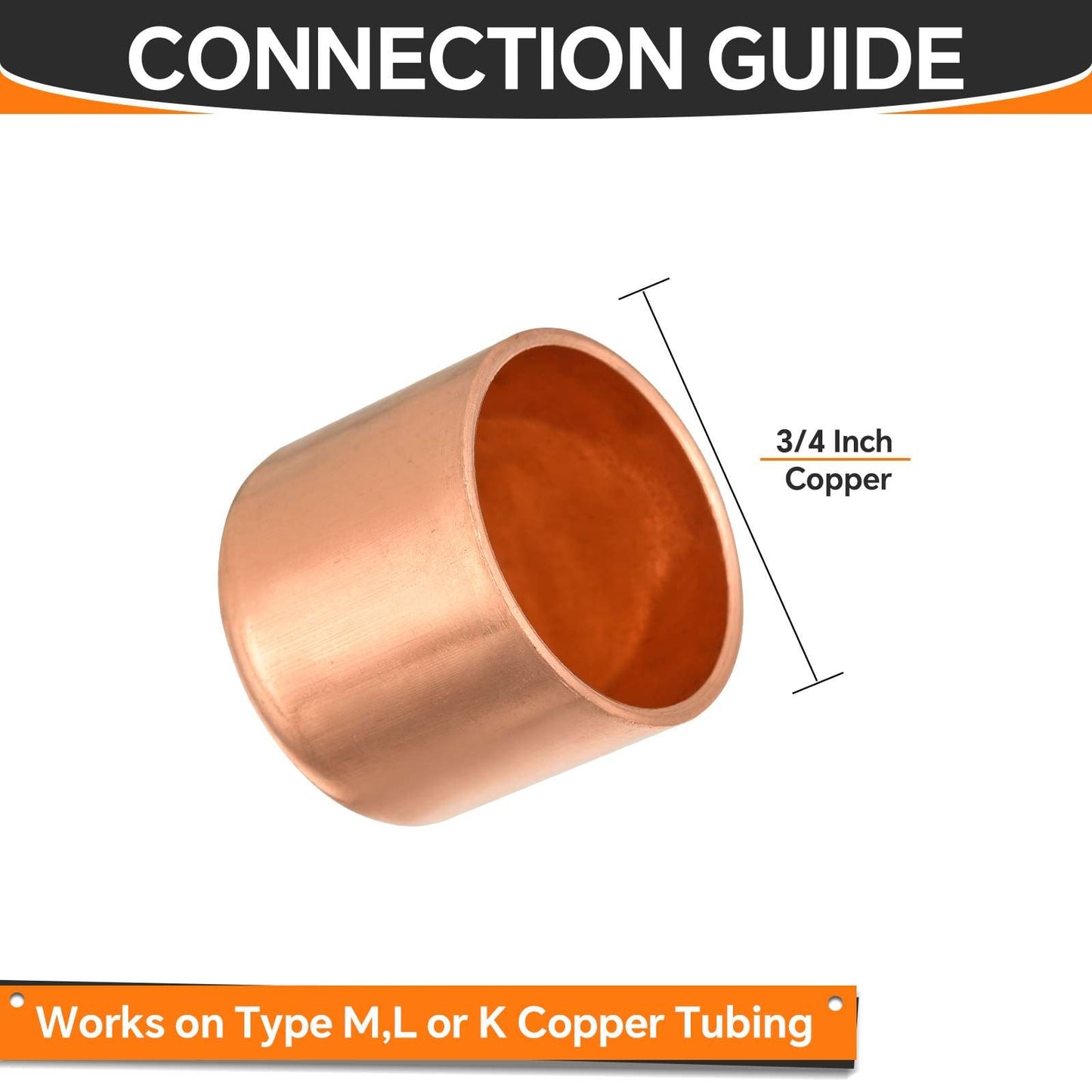Pro 50 Pack 3/4" Solder Copper Pipe End Cap (Plug)