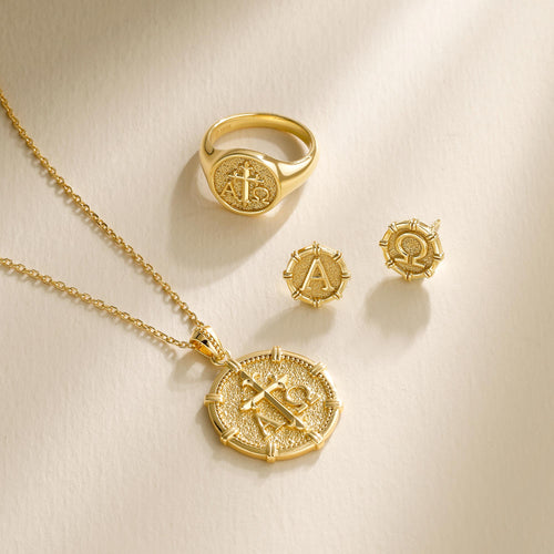 Alpha Omega Stud Earrings vanimy