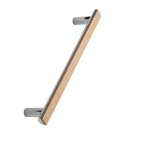 Chrome and Wood "Bis" Cabinet Knob and Drawer Handle Euro • Knobs