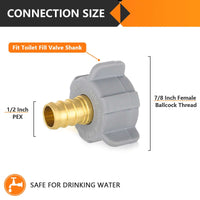 PEX-B Crimp 1/2" x 7/8" Female NPT Swivel Adapter (Lead Free) Plumbingsell