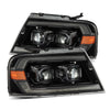 AlphaRex 04-08 Ford F150 / 06-08 Lincoln Mark LT LUXX-Series LED Projector Headlights Alpha-Black OffRoadUSA.com