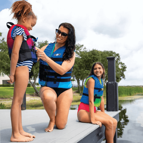 WOW Watersports Vis-Wave Adult Life Vest Blue Jupiter Gear