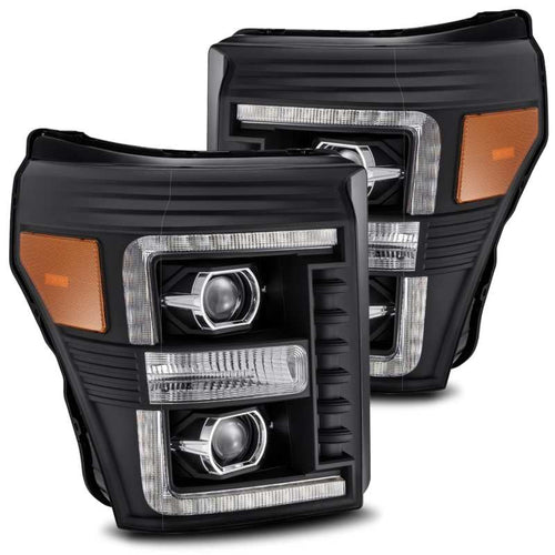 AlphaRex 11-16 Ford Super Duty LUXX-Series LED Projector Headlights Black OffRoadUSA.com