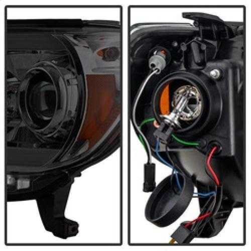 Spyder Toyota Tacoma 12-16 Projector Headlights Light Bar DRL Smoke PRO-YD-TT12-LBDRL-SM OffRoadUSA.com