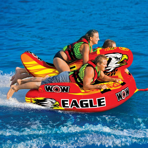 WOW Sports Wow Eagle 1-3 Person Hybrid Towable Water Tube For Pool and Lake Jupiter Gear