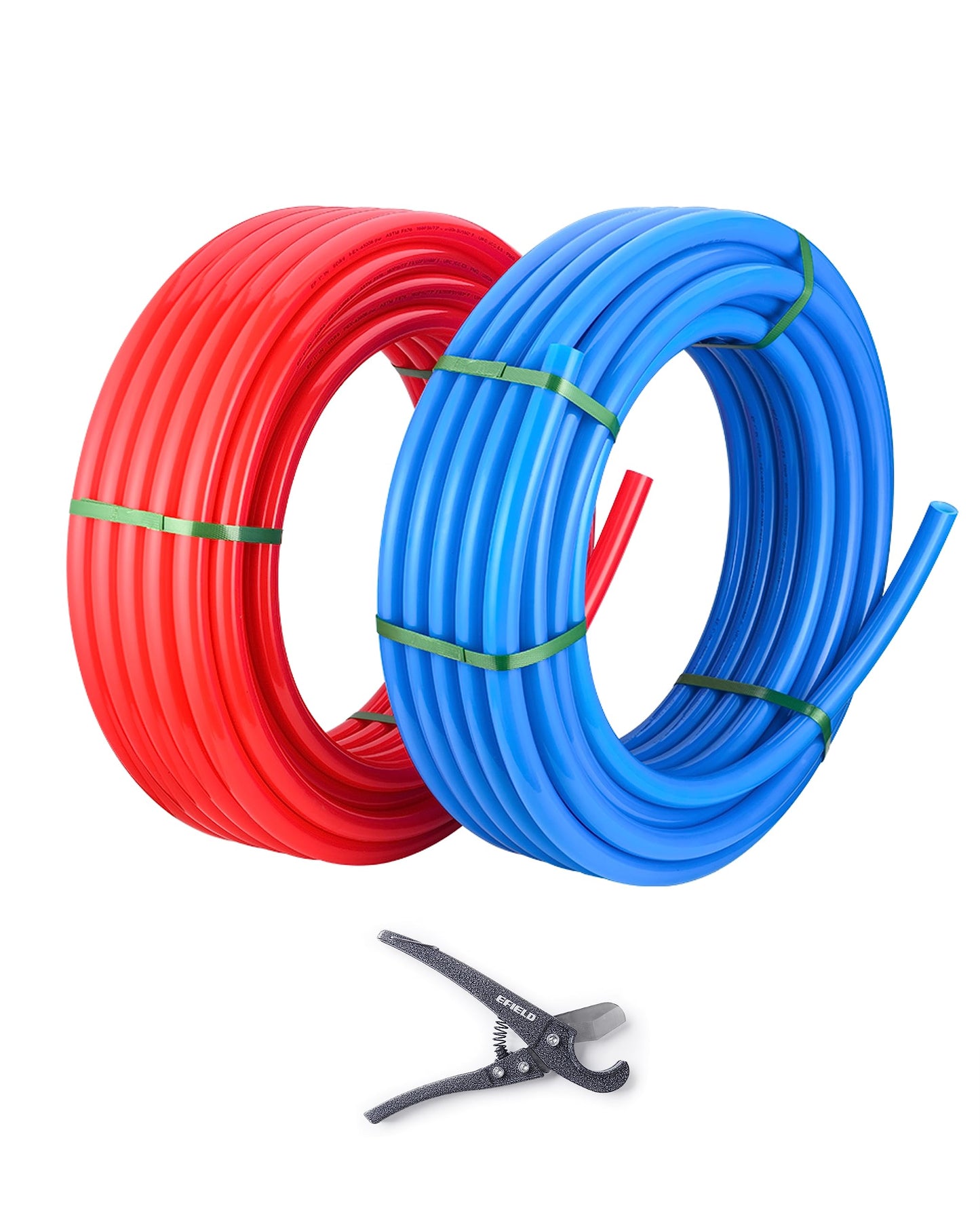 3/4" 100ft, 50ft x 2, PEX-B Pipe, Red & Blue & Cutter