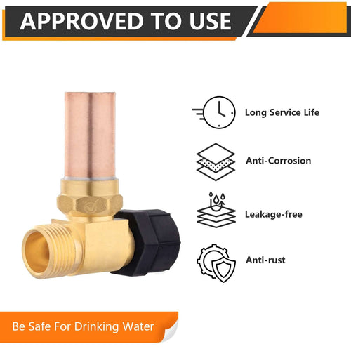 7/8" Female Swivel Ballcock Nut x 3/4" Male Thread Copper Water Hammer Arrestor for Toilet Plumbingsell