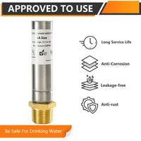 1/2" MIP Thread, Straight Water Hammer Arrestor, Stainless Steel Plumbingsell