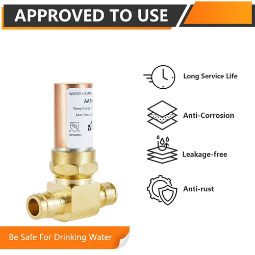 1/2" PEX-A Expansion, Water Copper Hammer Arrestor Tee Plumbingsell