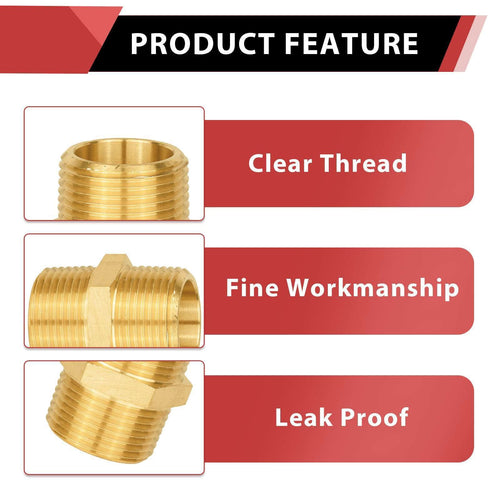 1/2" Male NPT Brass Hex Connector