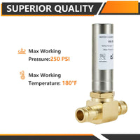 1/2" PEX-A Expansion Connection, Tee Water Hammer Arrestor, Stainless Steel Plumbingsell