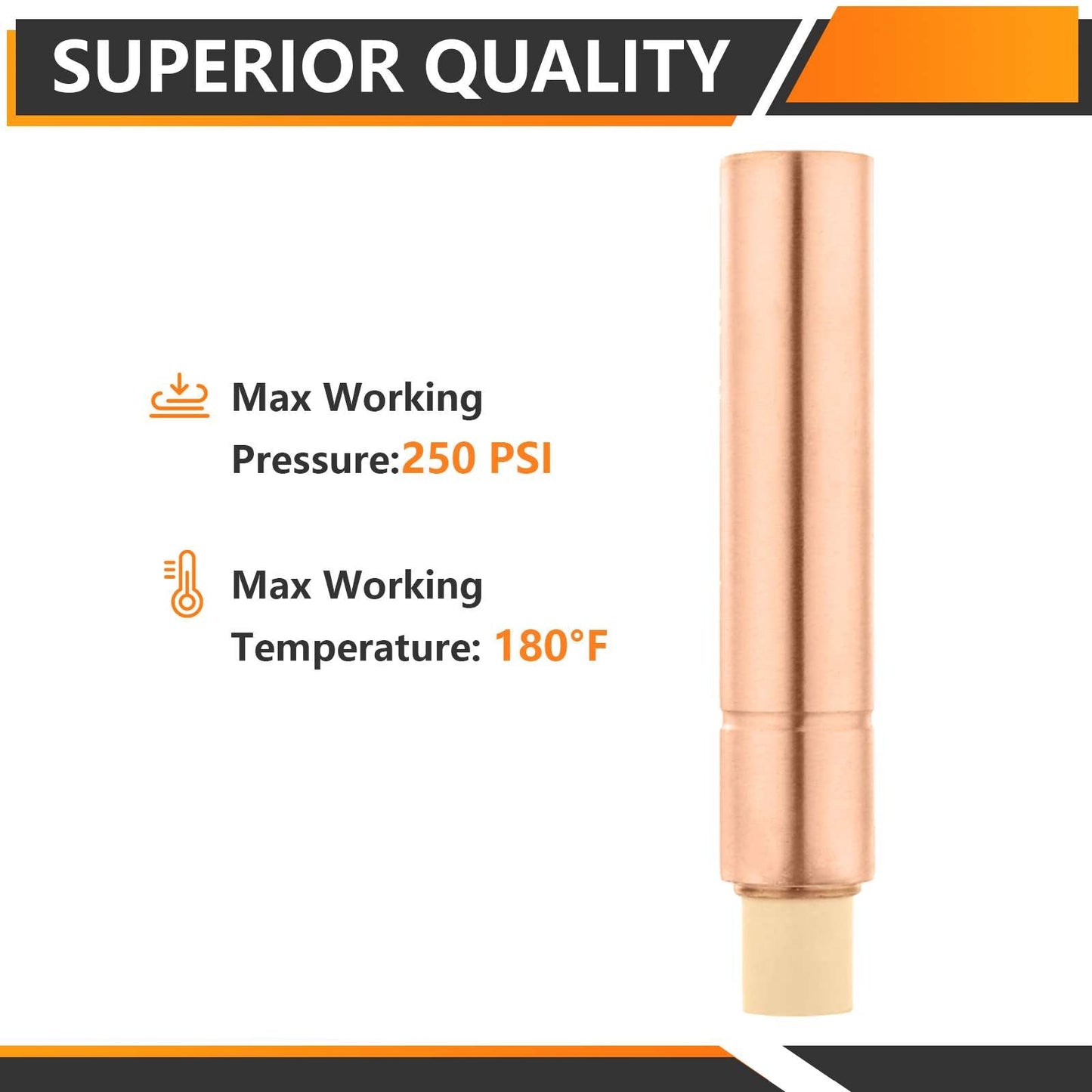 10 Pcs 1/2" CPVC Pipe Connection, Water Hammer Arrestor, Copper