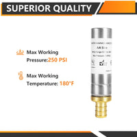 10 Pcs 1/2" PEX Crimp Connection F1807, Straight Water Hammer Arrestor, Stainless Steel Plumbingsell