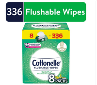 Cottonelle GentlePlus Flushable Wet Wipes, 8 Flip-Top Packs (336 Total Wipes) EasyOptionXY LLC