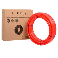 1/2" Oxygen BarrieRed PEX-B Pipe 300ft Length, Red Color, NSF Certified for Potable Water and Radiant Heating Applications Plumbingsell