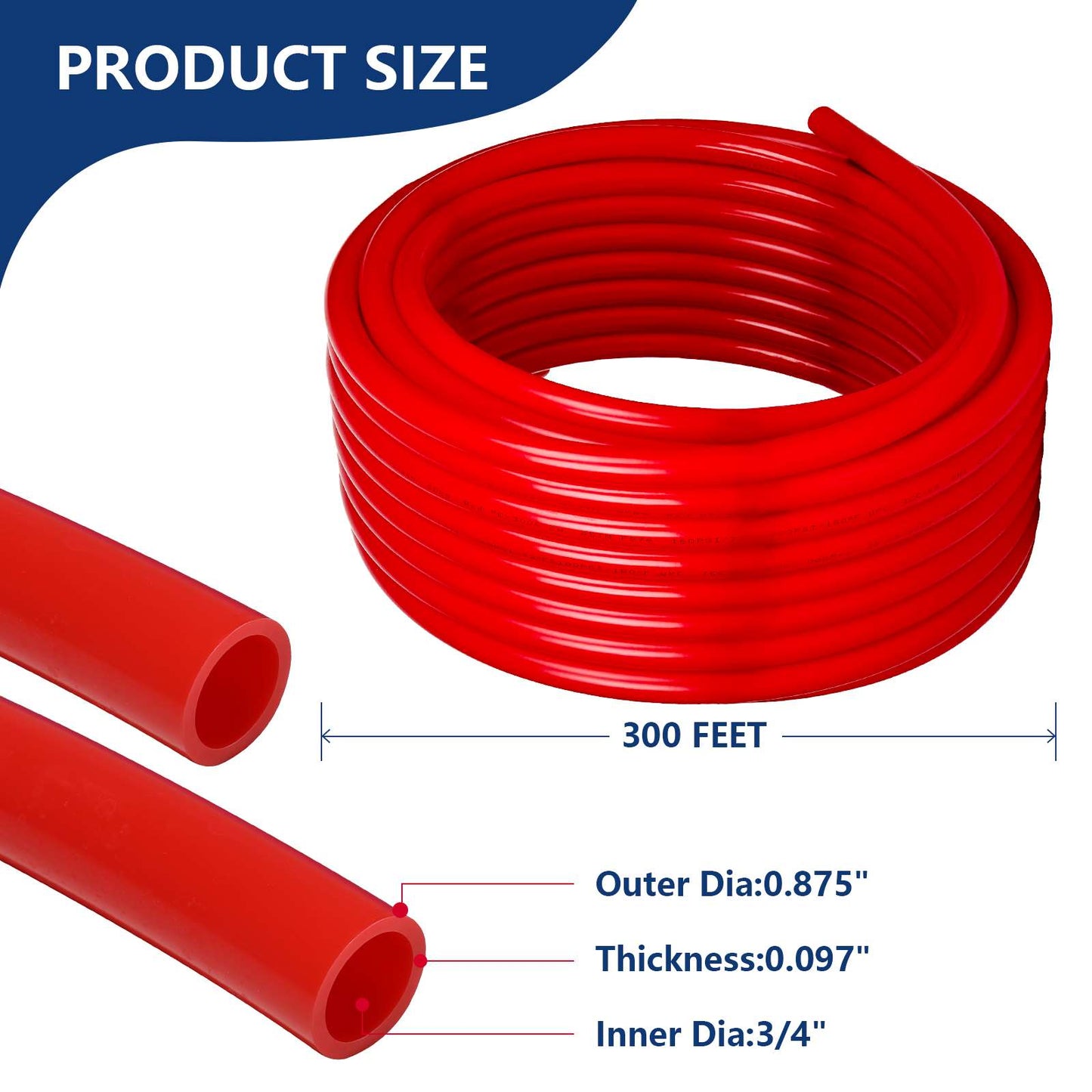 3/4" 300ft PEX-A Pipe (Red & Cutter)
