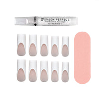 Salon Perfect Artificial Nails 156 Modern French Thick White Tip File & Glue Included 30 Nails EasyOptionXY LLC