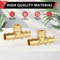 PEX A Expansion 1/2" PEX x 1/2" PEX x 3/4" Female Threaded F1906 Tee (Lead Free) Plumbingsell