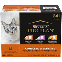 Purina Pro Plan Complete Essentials Wet Cat Food Variety Pack, 3 oz Cans (24 Pack) EasyOptionXY LLC