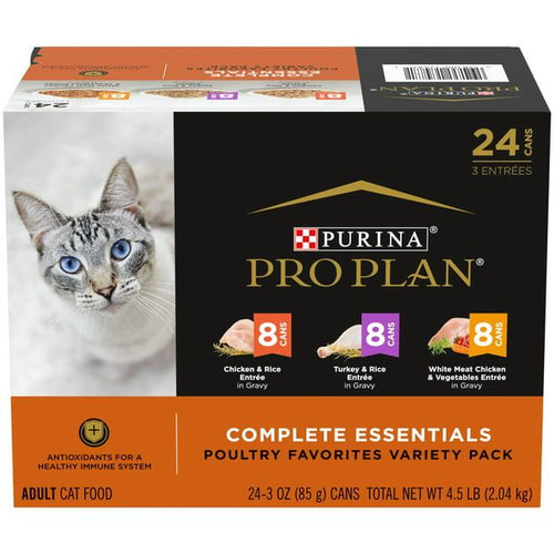 Purina Pro Plan Complete Essentials Wet Cat Food Variety Pack, 3 oz Cans (24 Pack) EasyOptionXY LLC
