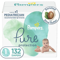 Pampers Pure Protection Disposable Baby Diapers, Hypoallergenic and Unscented Protection, Enormous Pack Size 1, 132 Count EasyOptionXY LLC