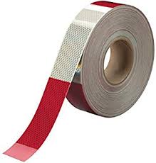 2" Conspicuity Tape 6" Red / 6" White 3M™  Diamond Grade™ x 150 ft RatchetStrap.Com