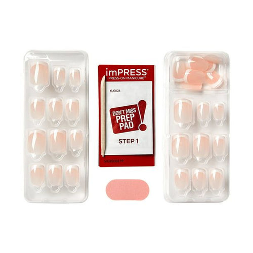 KISS imPRESS Long-Lasting Short Square Gel Press-On Nails, Glossy Light Pink, 30 Pieces EasyOptionXY LLC