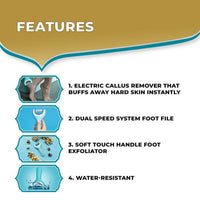 Amope Pedi Perfect Pro Rechargeable Foot File, Dual- Speed with Diamond Crystals, 1 Count EasyOptionXY LLC