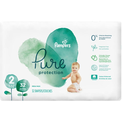 Pampers Pure Protection Diapers Mega Pack, Size 2, 32 Count EasyOptionXY LLC