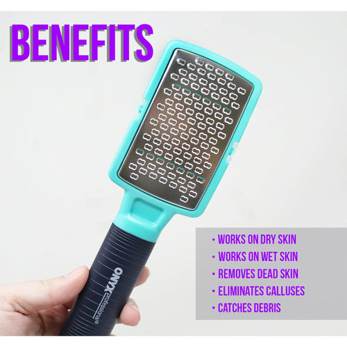 Onyx Professional Stainless Steel Foot Rasp with debris catcher EasyOptionXY LLC