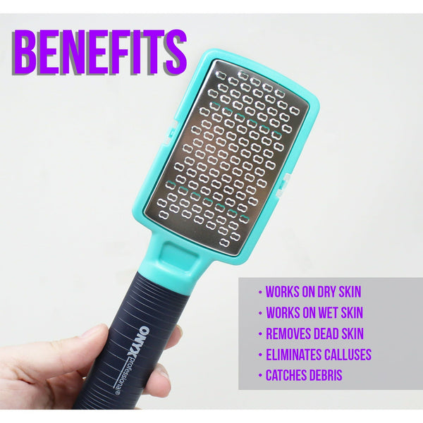 Onyx Professional Stainless Steel Foot Rasp with debris catcher EasyOptionXY LLC