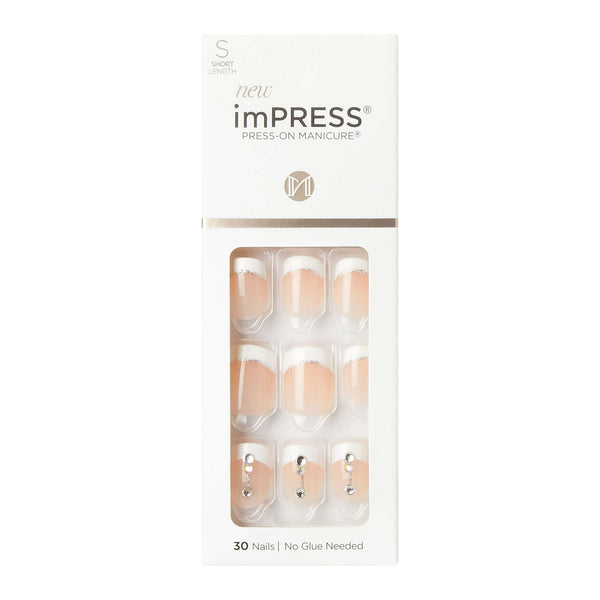 KISS imPRESS Press-on Manicure, French Tip, Short, Square, 'Falling', 33 Ct EasyOptionXY LLC