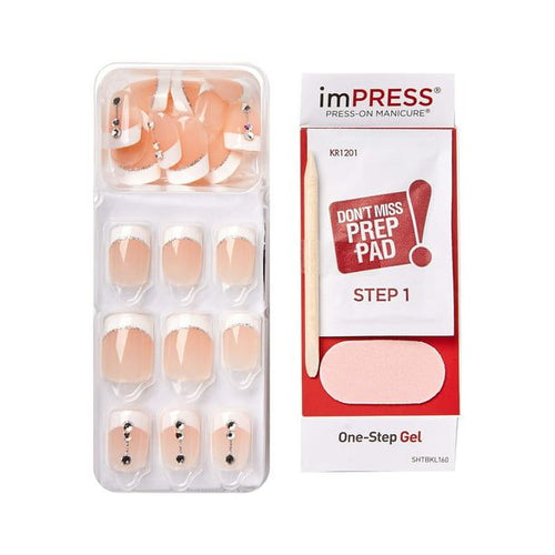 KISS imPRESS Press-on Manicure, French Tip, Short, Square, 'Falling', 33 Ct EasyOptionXY LLC