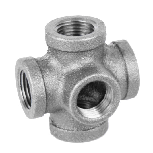 1/2 in. Black 5-Way Fitting PIPE DECOR