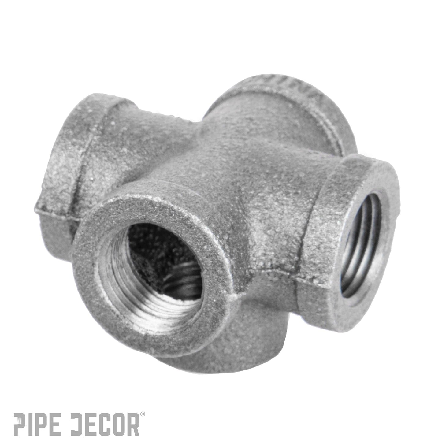 1/2 in. Black 5-Way Fitting PIPE DECOR