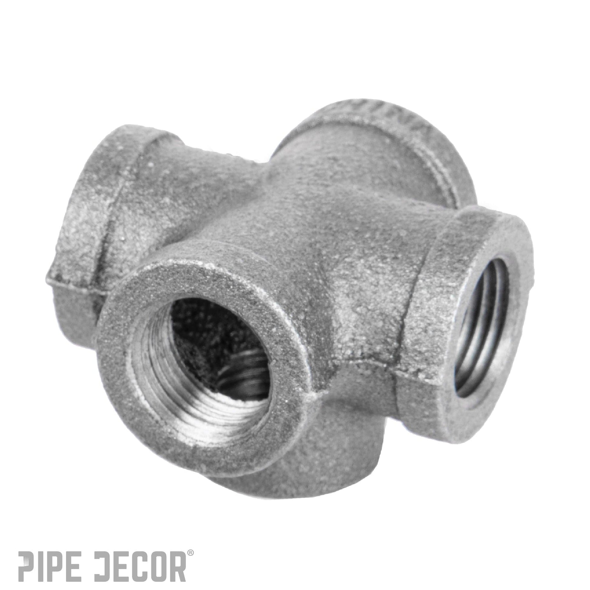 1/2 in. Black 5-Way Fitting PIPE DECOR