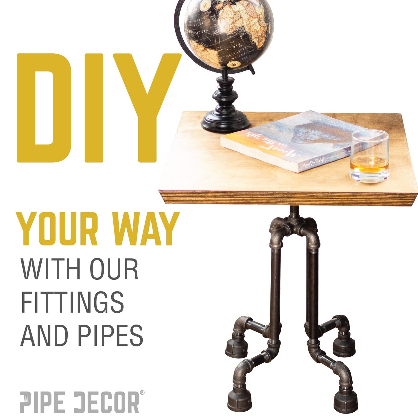 1/2 in. Black 5-Way Fitting PIPE DECOR