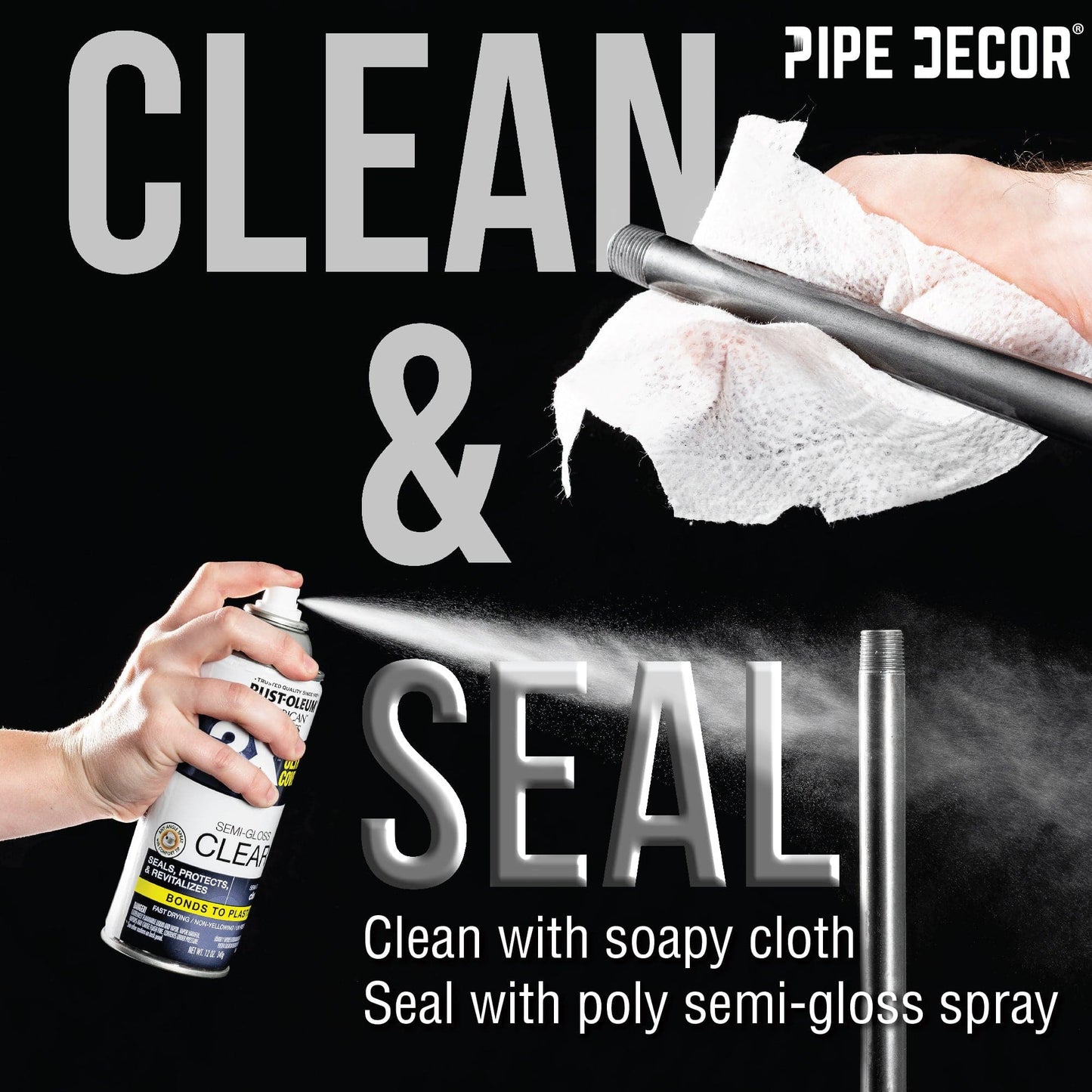 1/2 in. Black 5-Way Fitting PIPE DECOR