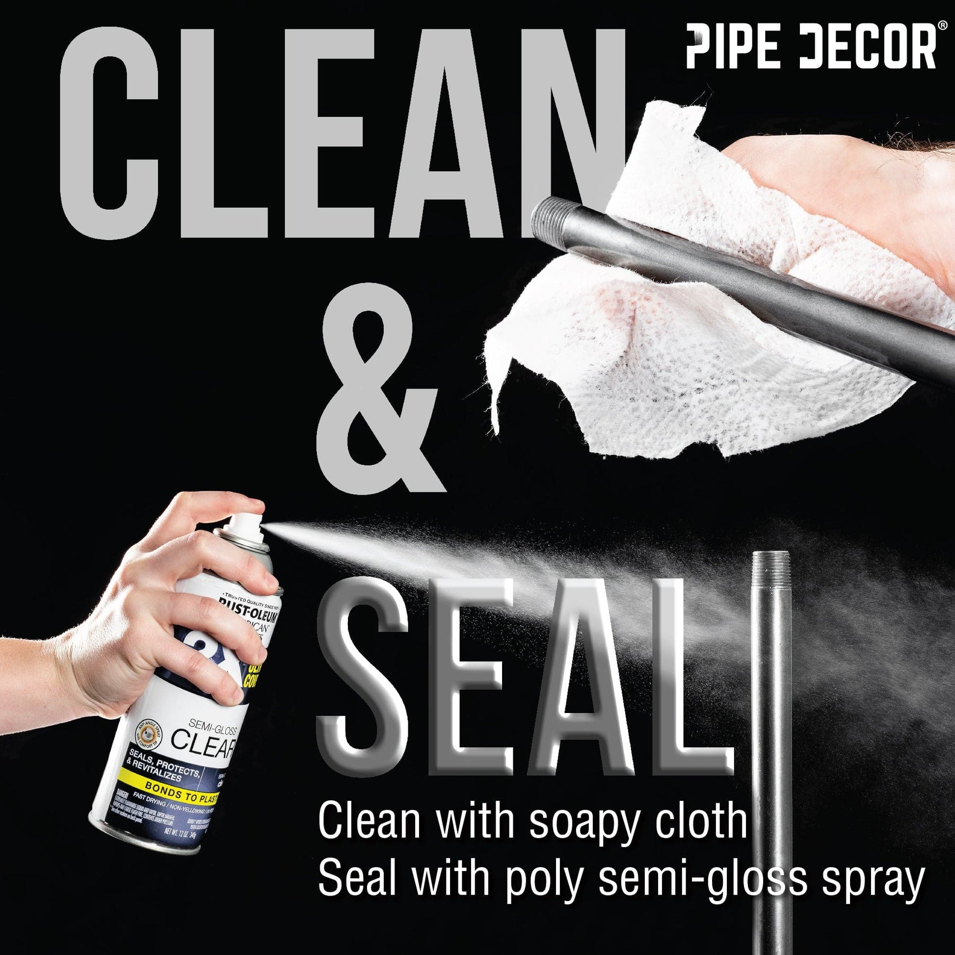 1/2 in. Black 5-Way Fitting PIPE DECOR