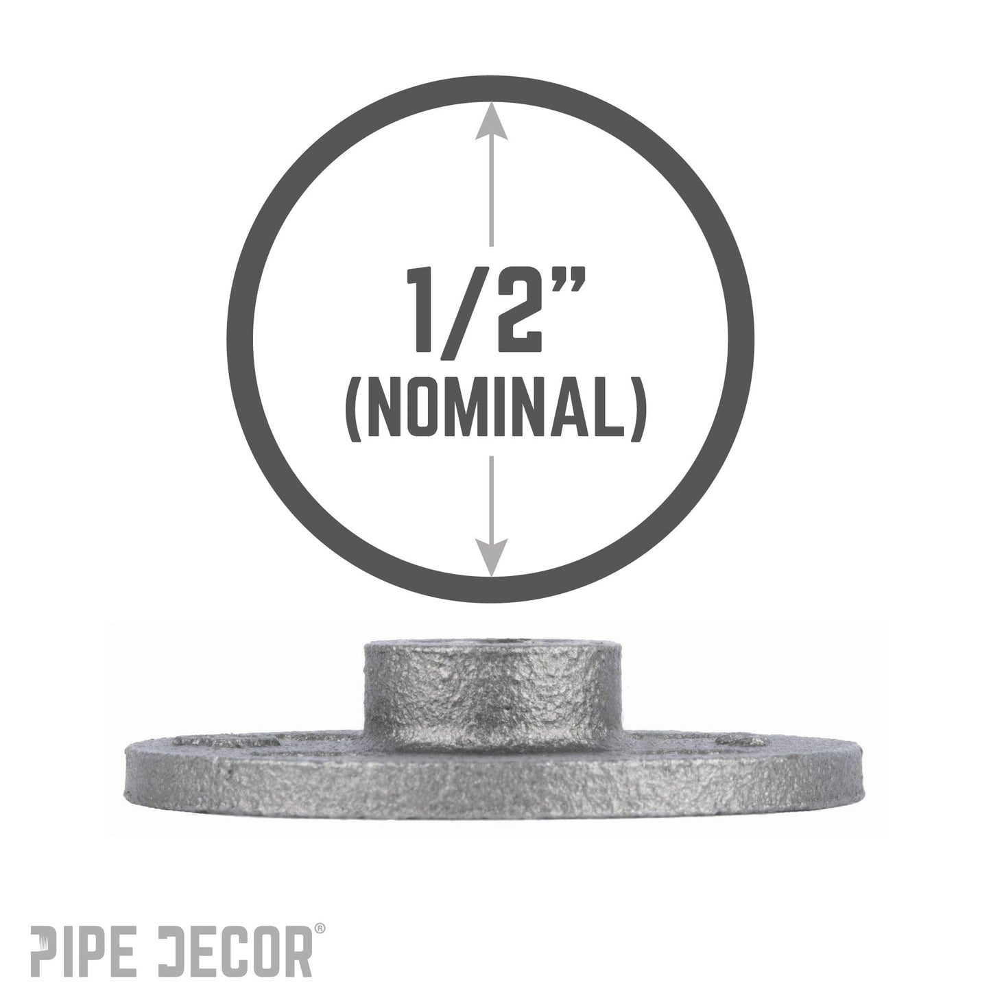 1/2 in. Black Floor Flange PIPE DECOR