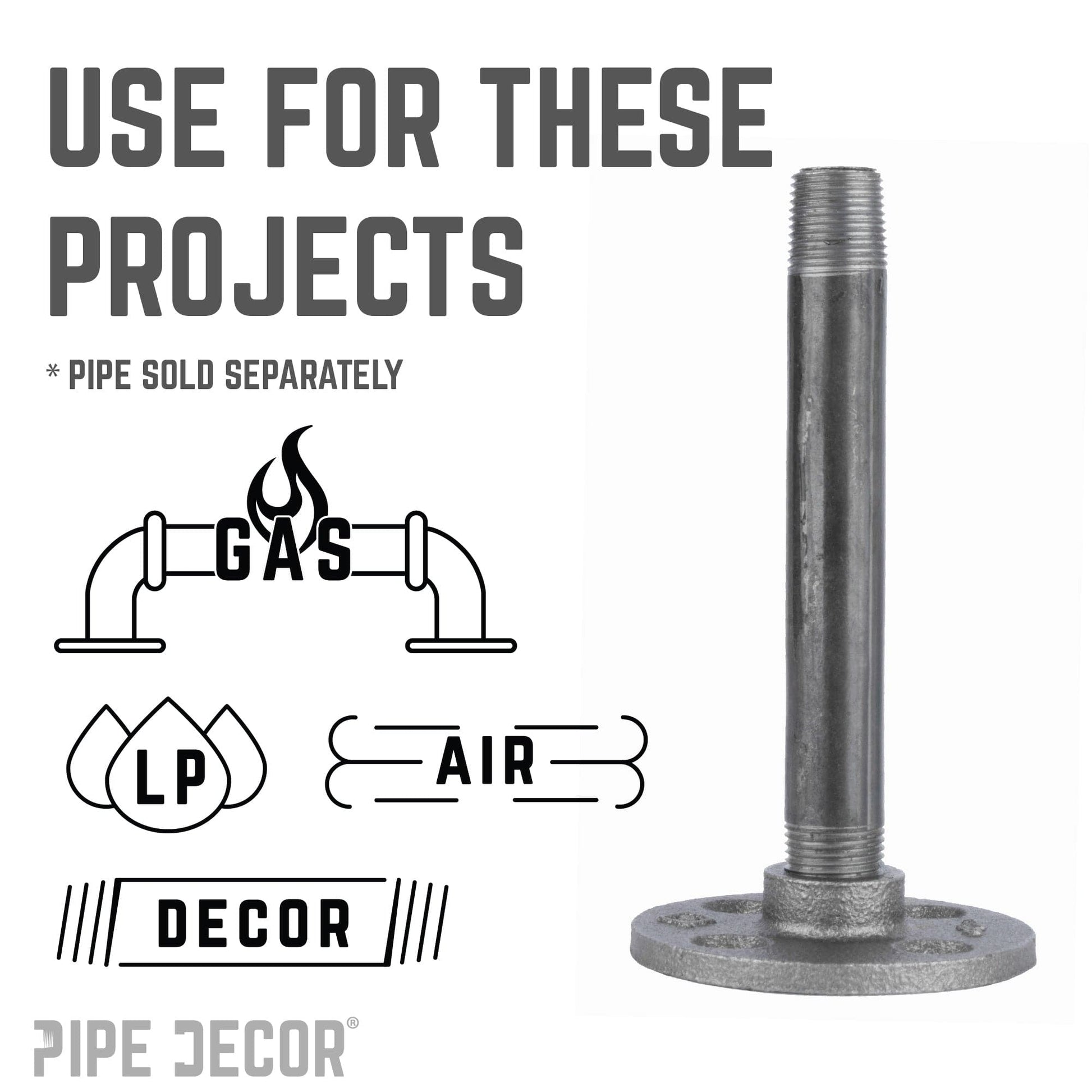 1/2 in. Black Floor Flange PIPE DECOR