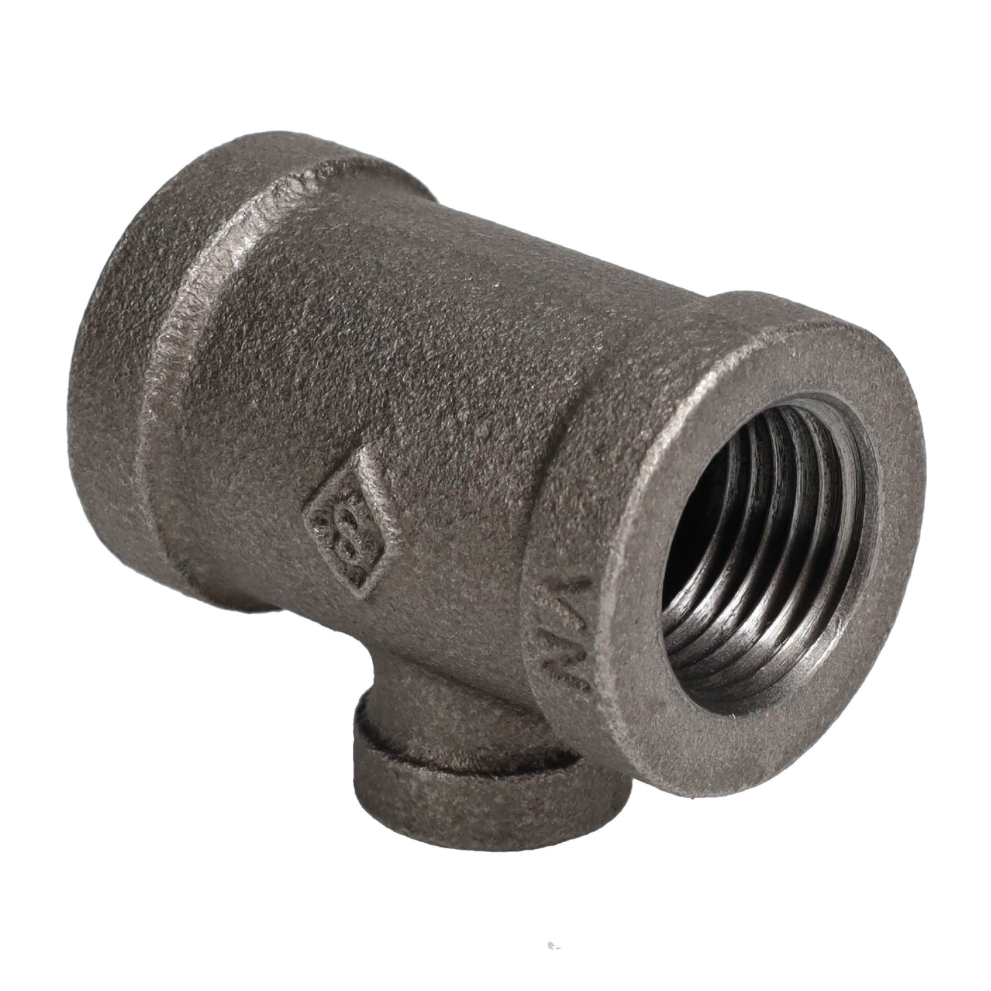 1/2 in. x 1/2 in. x 1/4 in. Black Reducing Tee PIPE DECOR