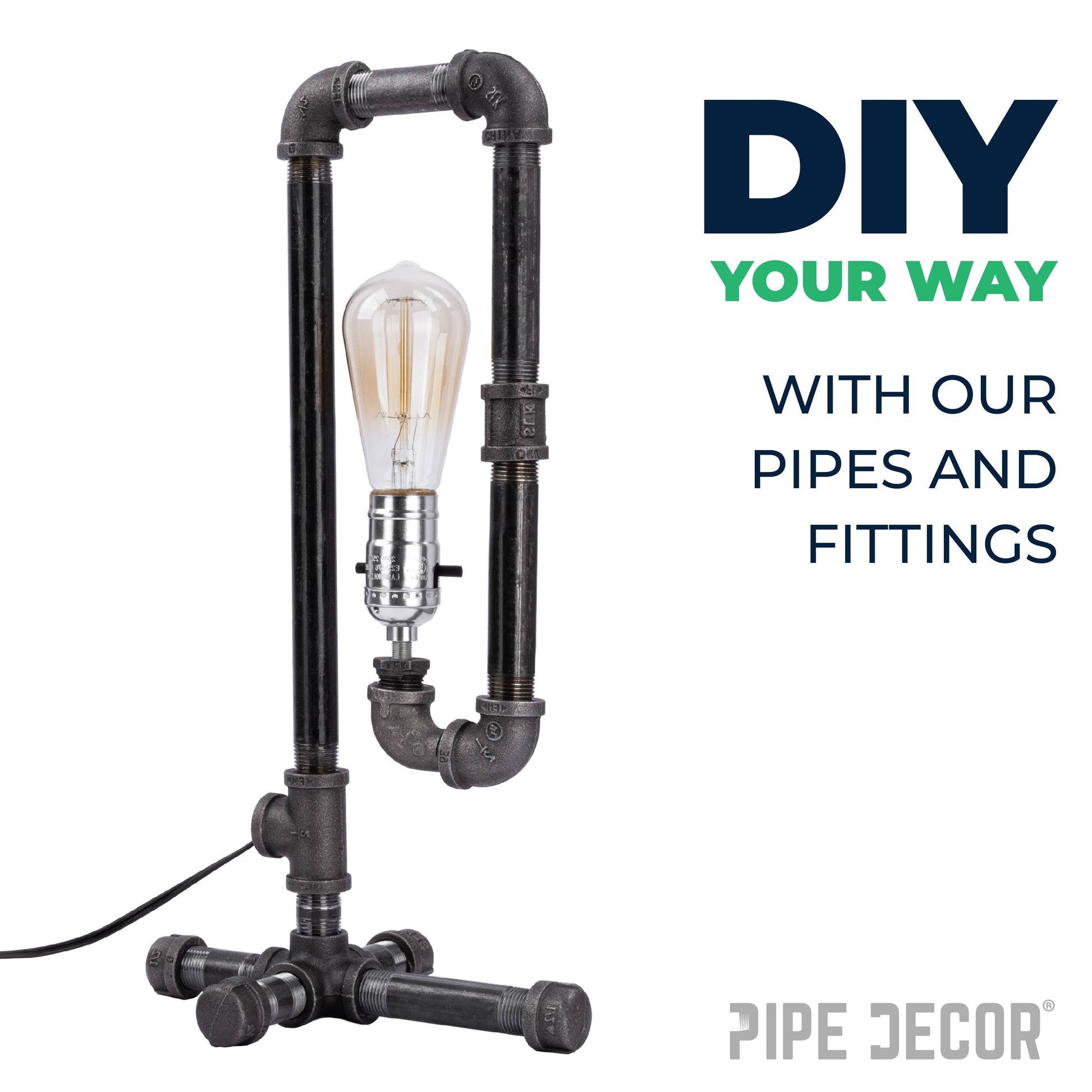 1/2 in. x 1/2 in. x 1/4 in. Black Reducing Tee PIPE DECOR