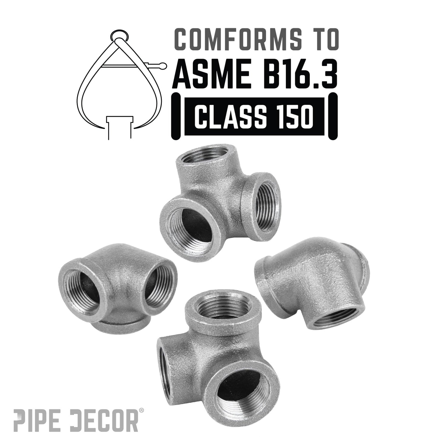 3/8 in. Black Side Outlet Elbow