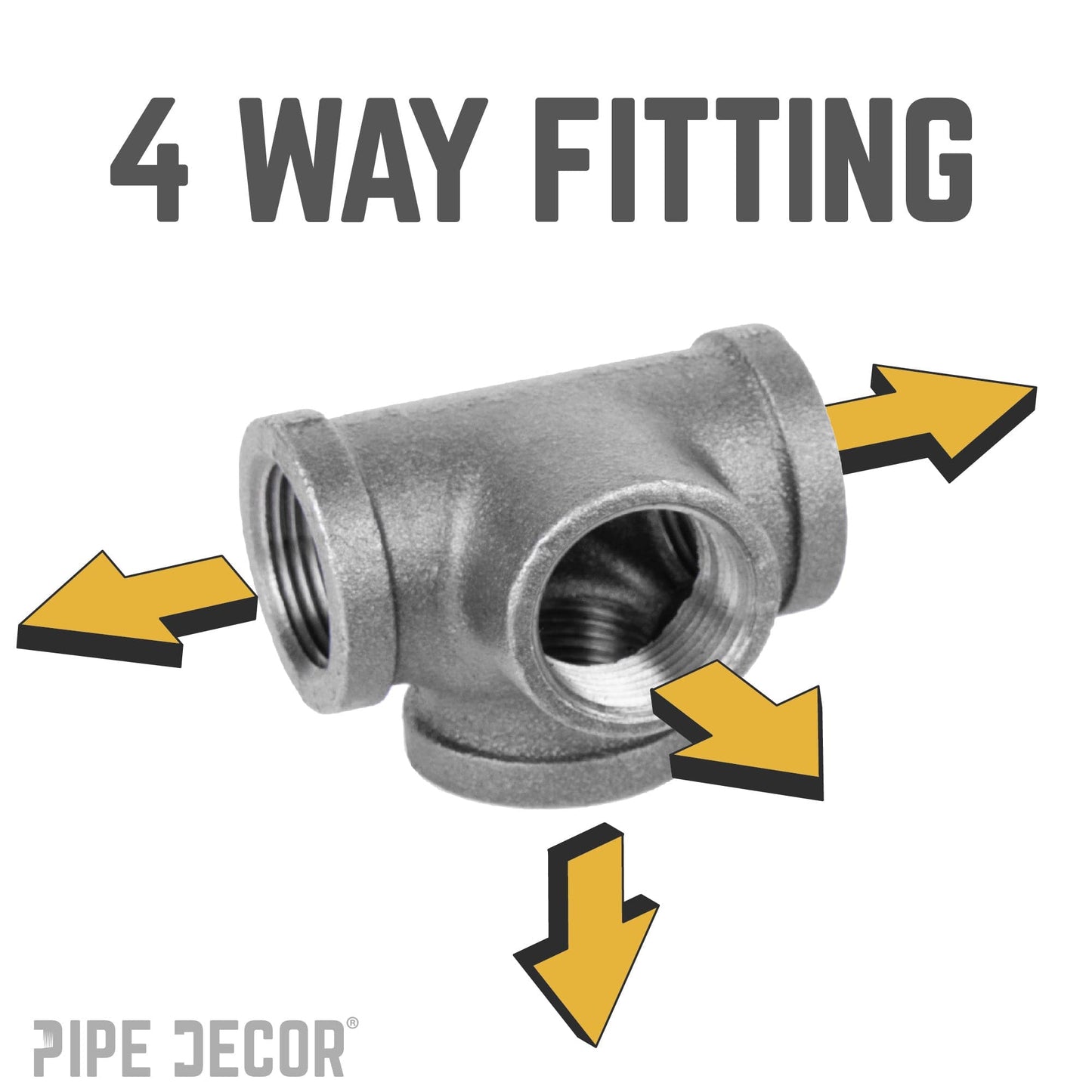 1/2 in. Black Side Outlet Tee PIPE DECOR