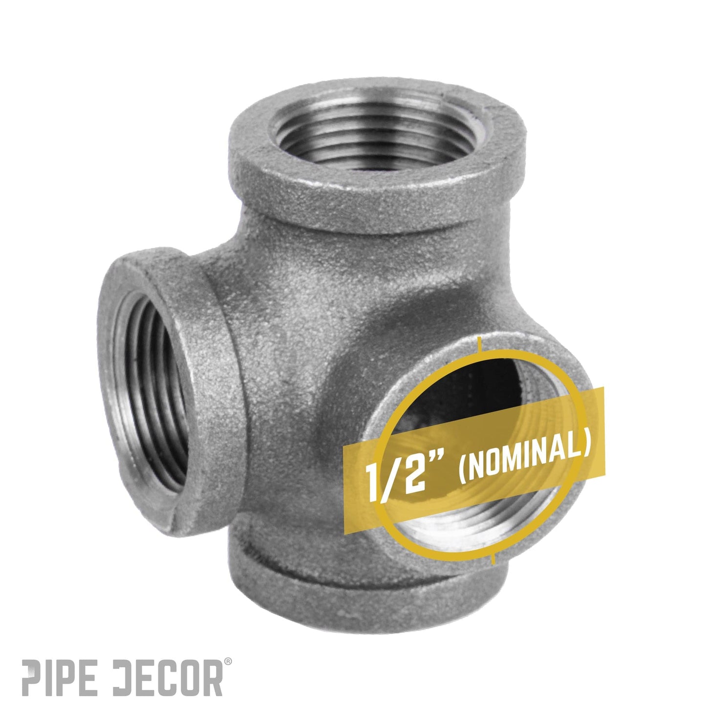 1/2 in. Black Side Outlet Tee PIPE DECOR