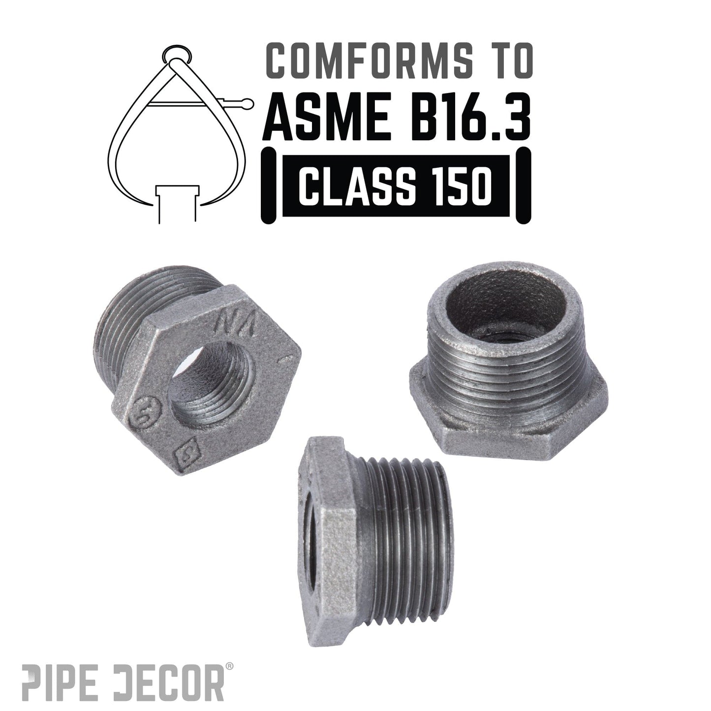 1 1/2 in. x 1 in. Black Bushing
