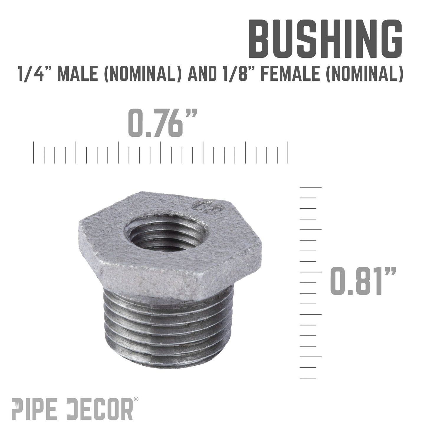 1/4 in. x 1/8 in. Black Bushing