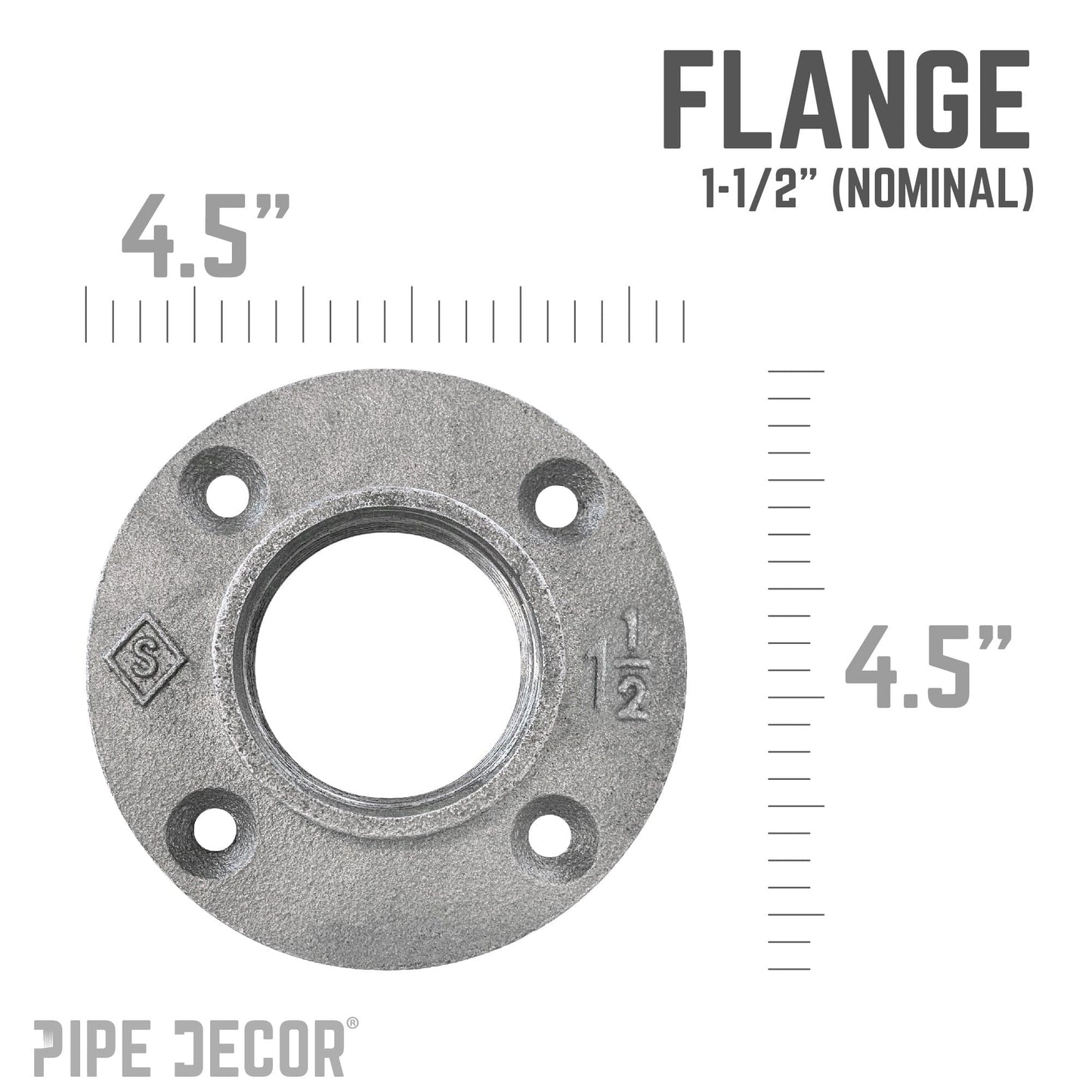 1 1/2 in. Black Floor Flange