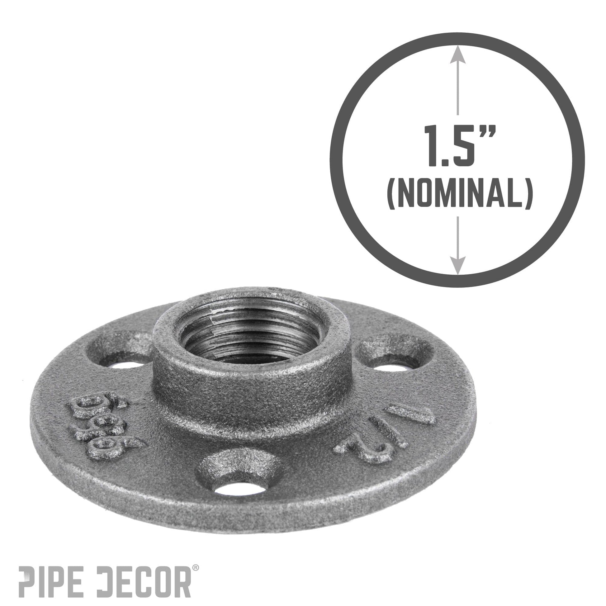 1/2 in. Black Mini Flange PIPE DECOR
